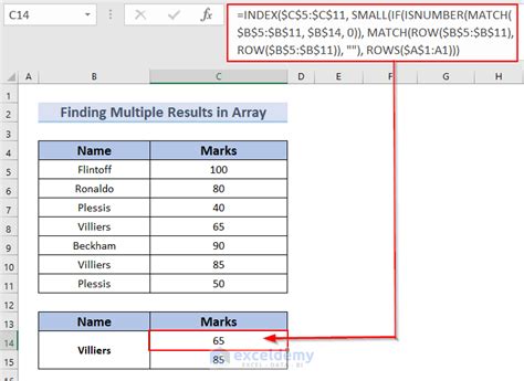index match multiple results|How to Use INDEX.